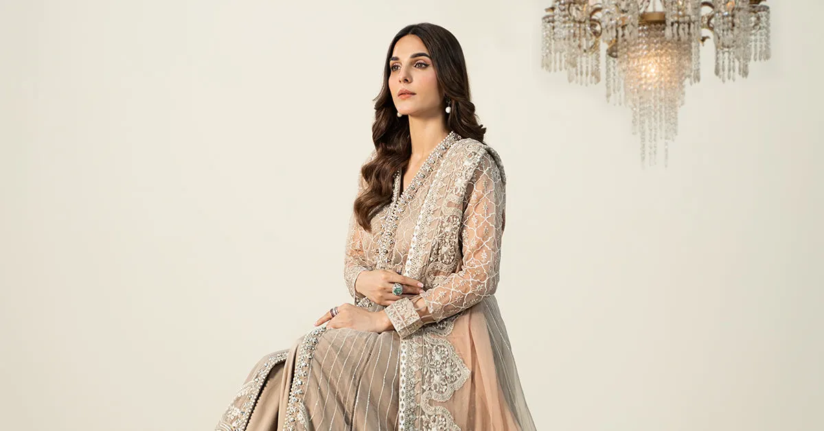 3 Piece Embroidered Organza Suit | SF-W24-70