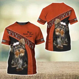 3D Dog T Shirts, Daisy Love Never Walk Alone All Over Print T-Shirt, Gift For Pet Loves