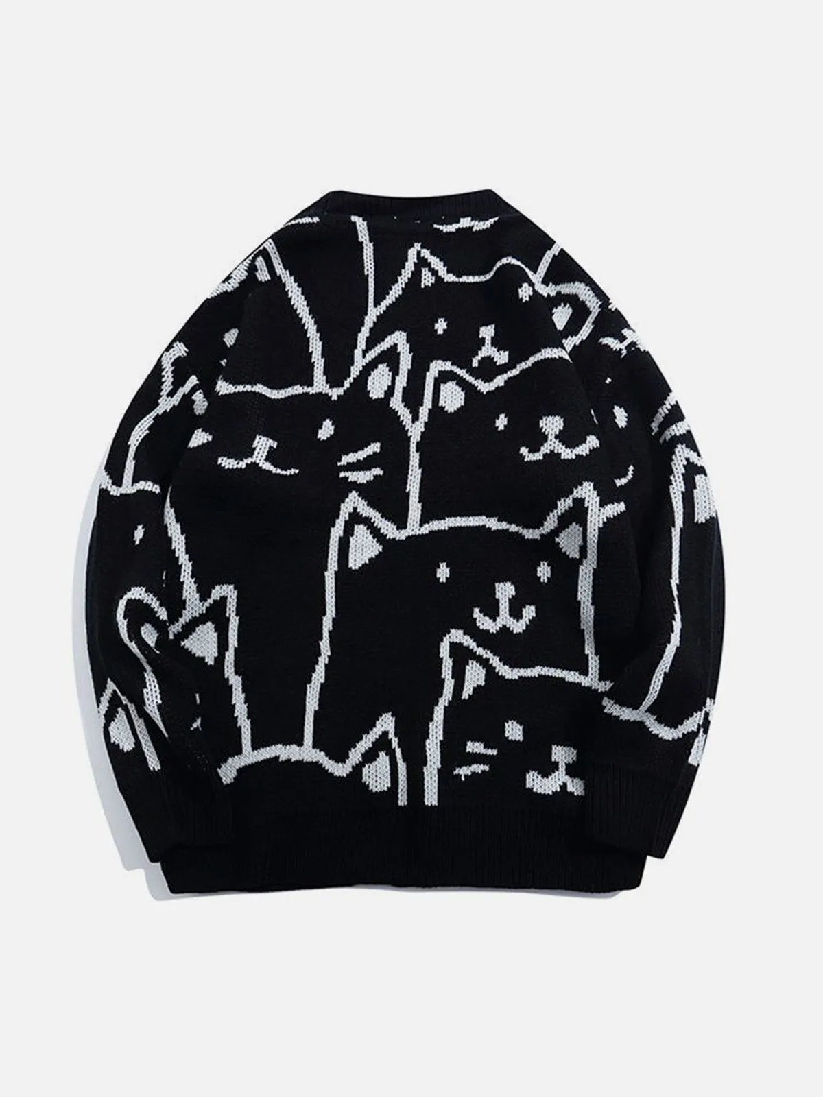 AlanBalen® - Cartoon Cat Pattern Knit Sweater