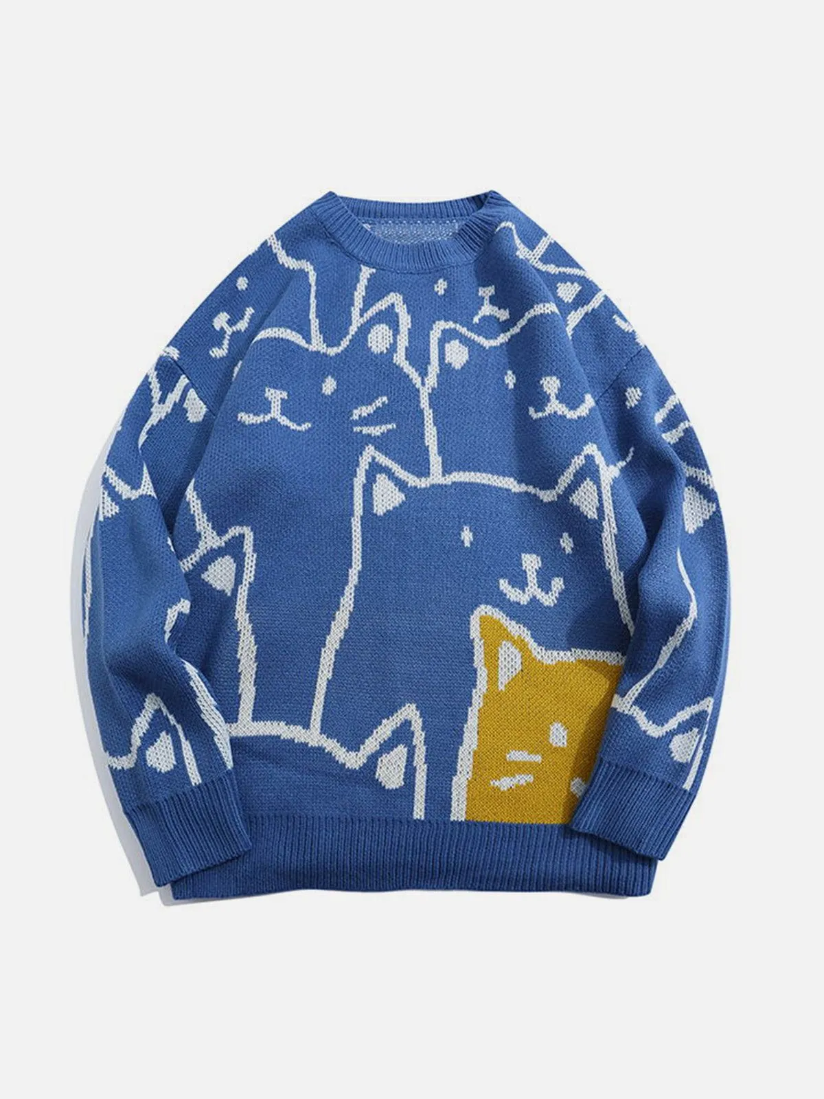 AlanBalen® - Cartoon Cat Pattern Knit Sweater