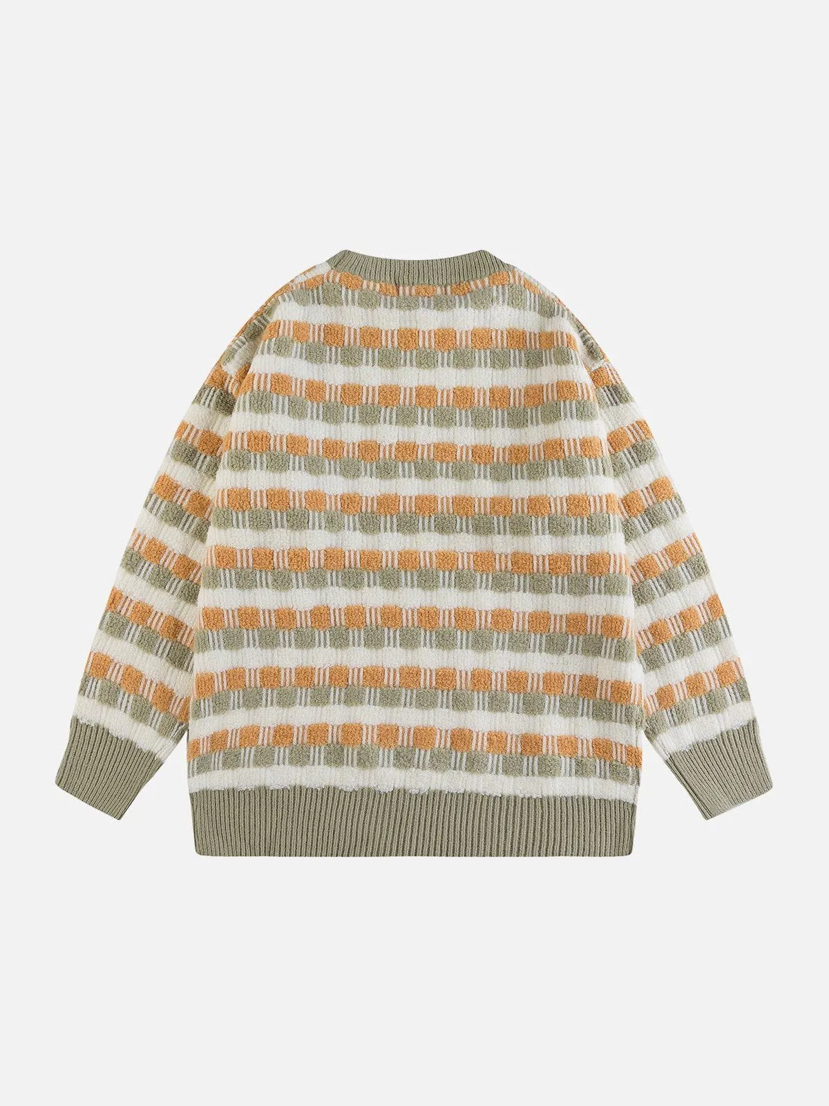 AlanBalen® - Colorblock Flocked Plaid Sweater
