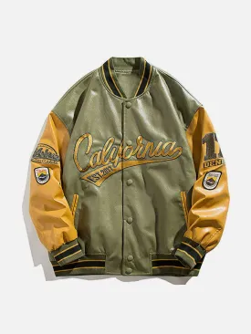 AlanBalen® - "California" PU Stitching Varsity Jacket