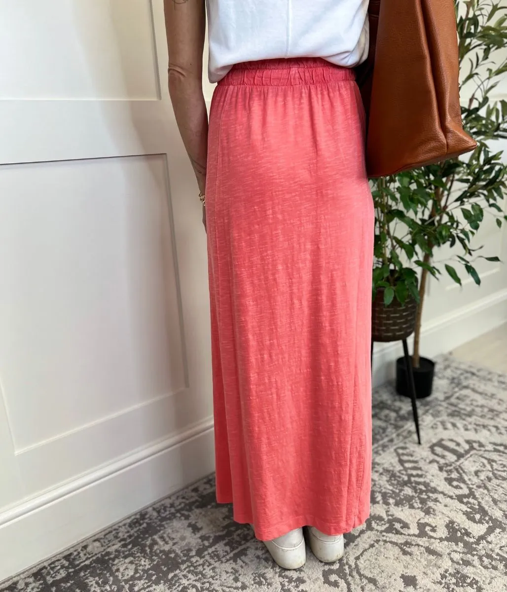 Coral Jersey Midaxi Skirt