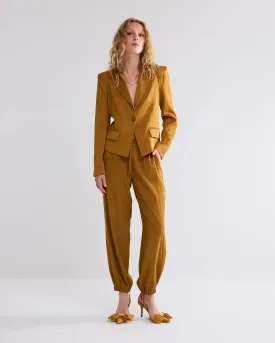 Crepe Trouser in Camel Brown