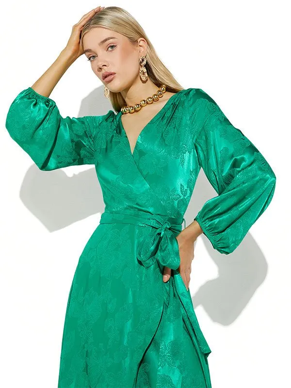 Emme Emerald Jacquard Dress