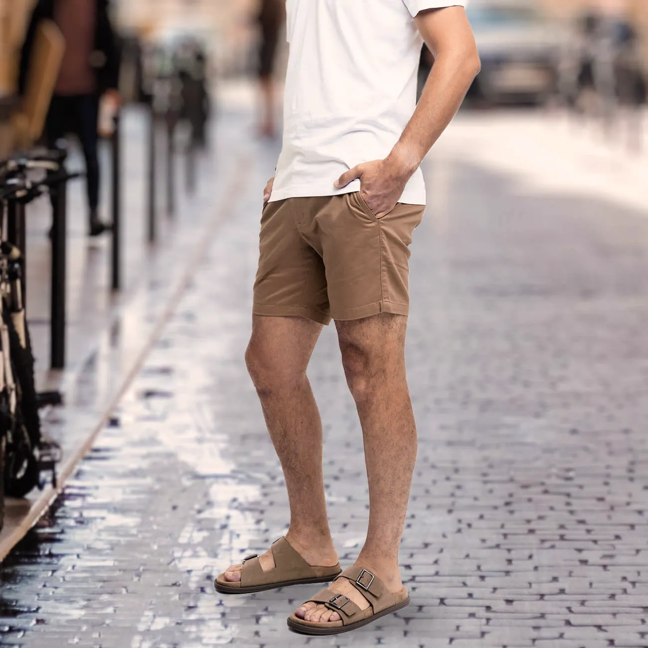 Feel Good Shorts in Light Khaki