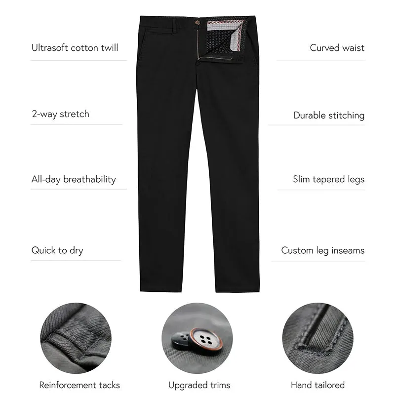 Feel Good Solid Black Chinos