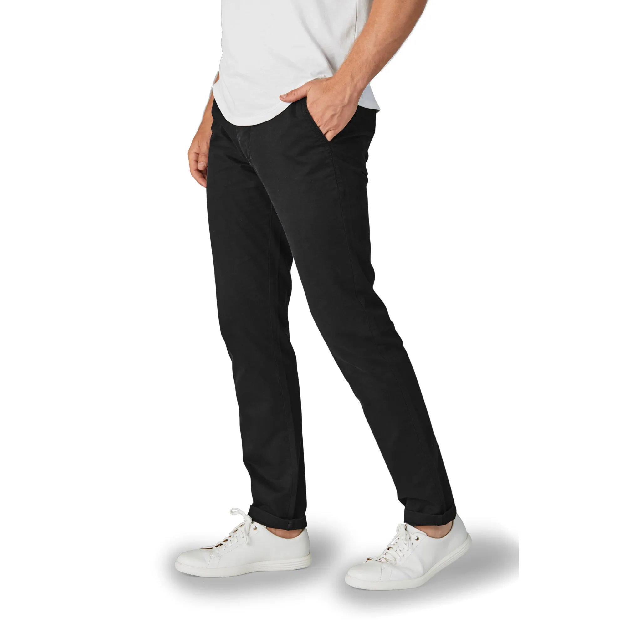 Feel Good Solid Black Chinos