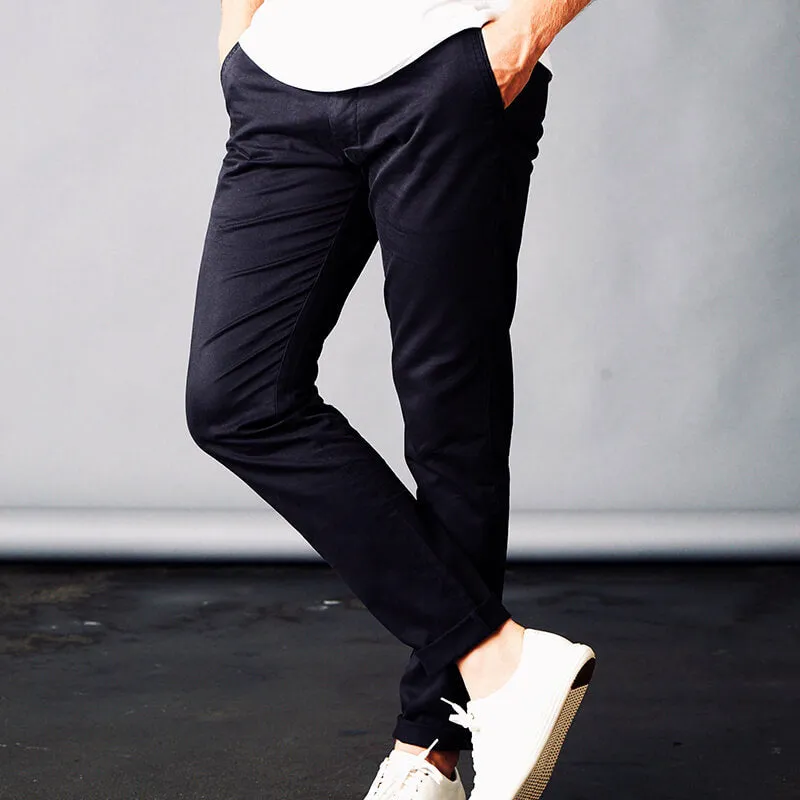 Feel Good Solid Black Chinos