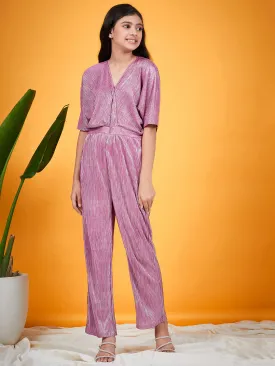 Girls V-Neck Basic Jumpsuit