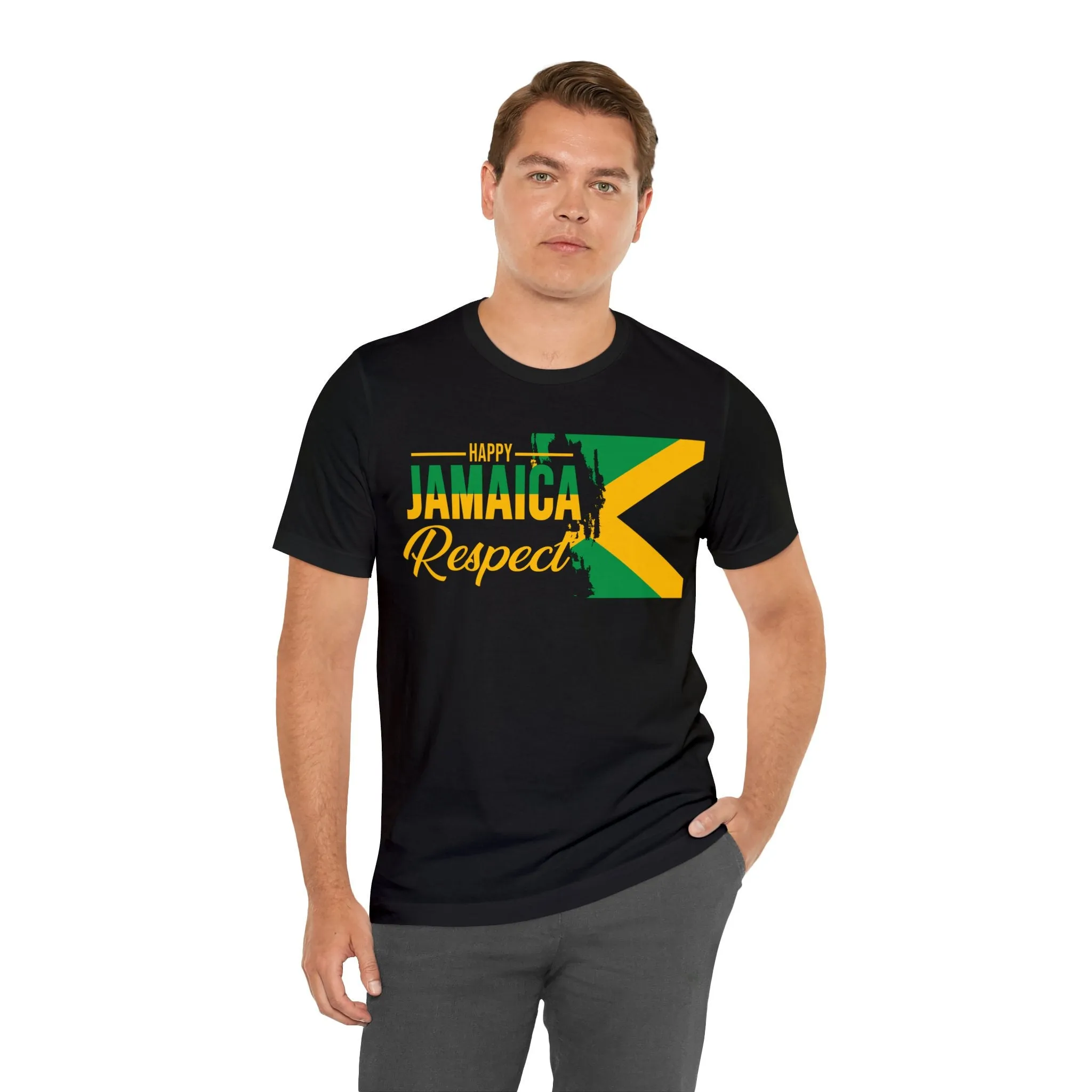 Happy Jamaica Respect | Jamaica Designer t shirt | reggae music shirt Graphic Tee | Custom Bella Canvas T-Shirt