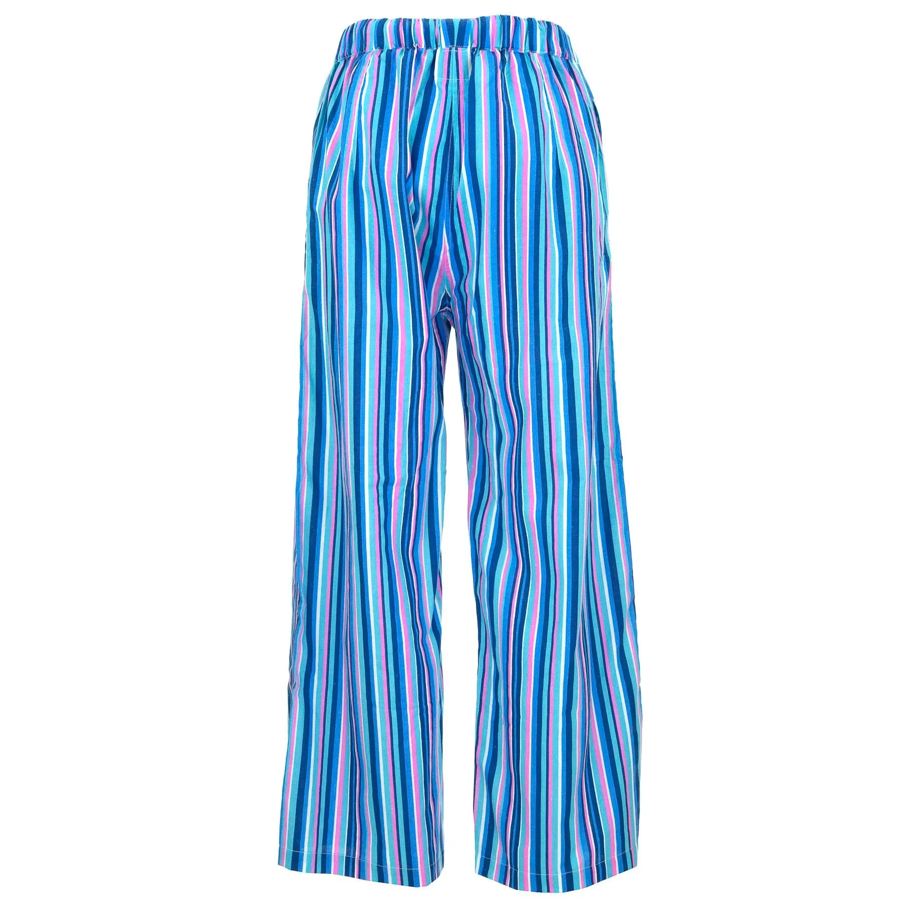 Loose Summer Trousers - Blue Purple Stripe