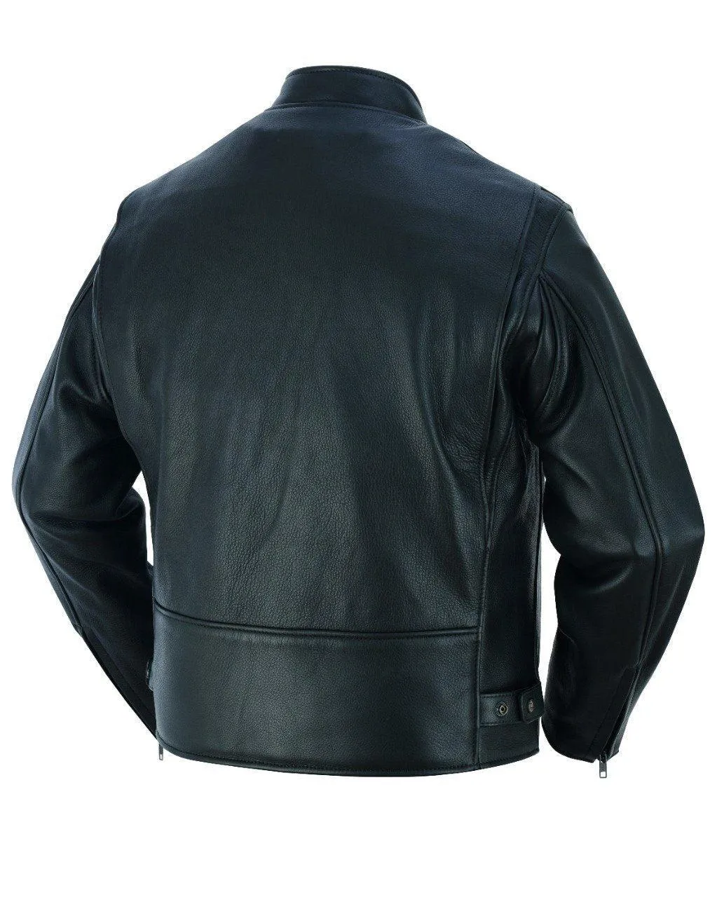 MILE MARKER MENS LEATHER CAFE JACKET