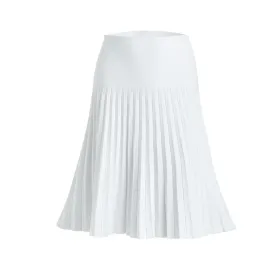 MM SUMMER PLEATED SKIRT- PURE WHITE.