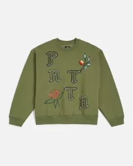 Loden Green Patta Flowers Crewneck Sweater - With Updated Title