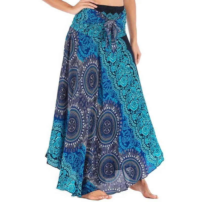 Rayon Beach Long Hippie Skirt