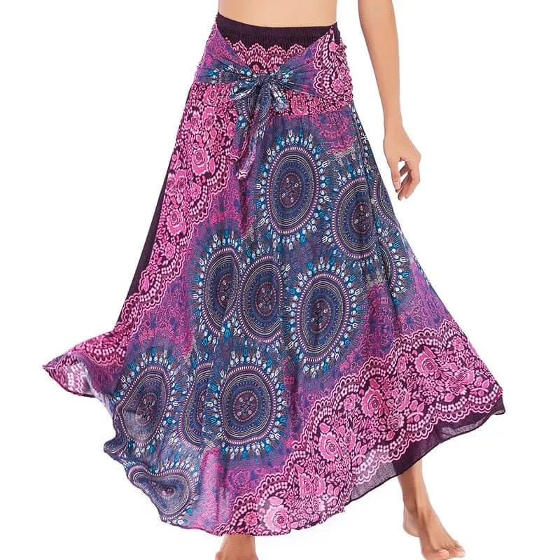 Rayon Beach Long Hippie Skirt