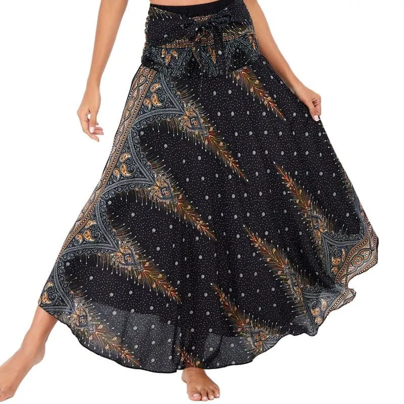 Rayon Beach Long Hippie Skirt