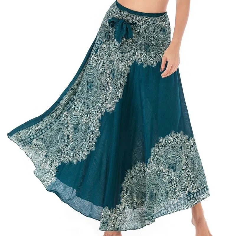 Rayon Beach Long Hippie Skirt