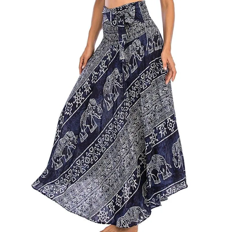 Rayon Beach Long Hippie Skirt