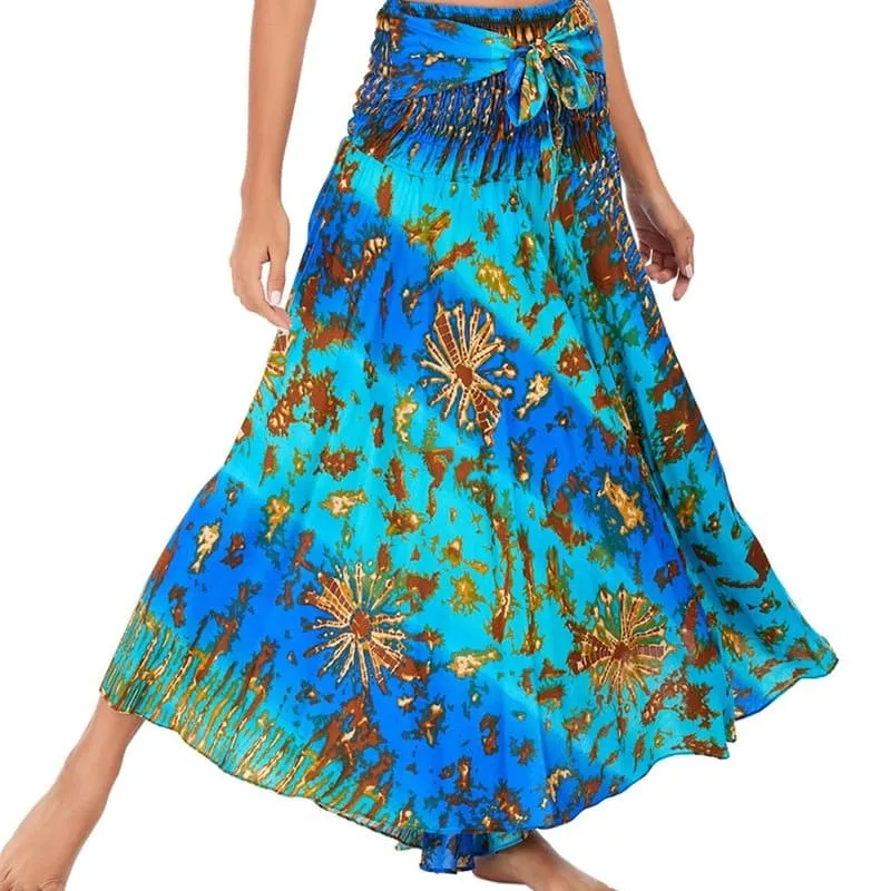 Rayon Beach Long Hippie Skirt