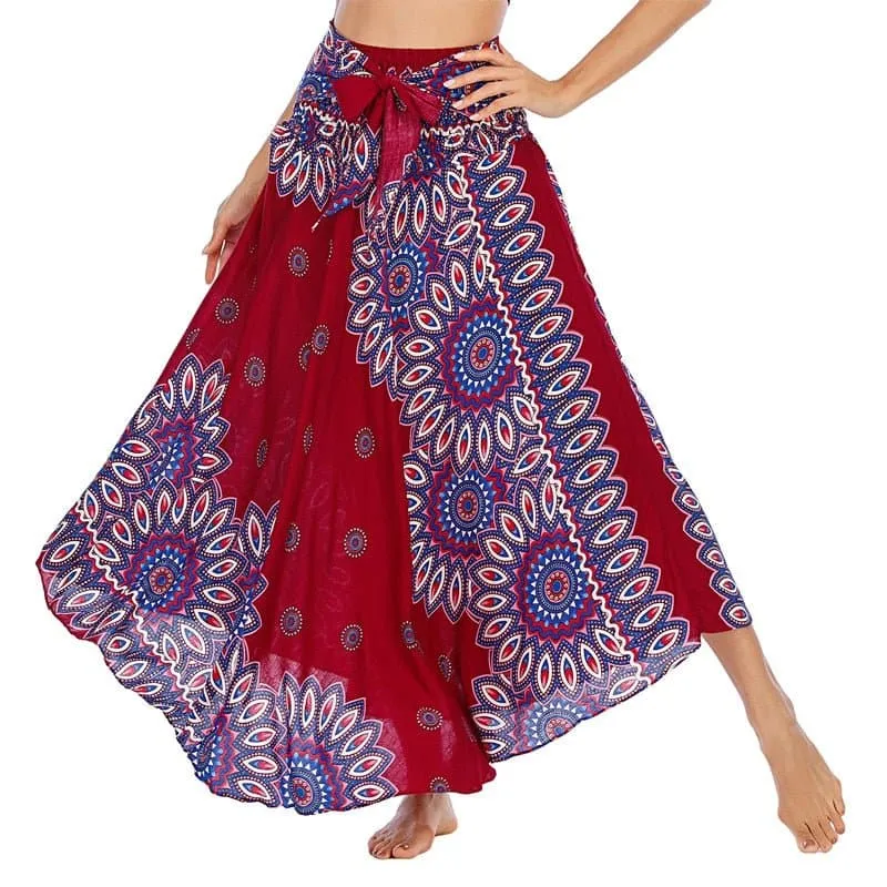 Rayon Beach Long Hippie Skirt