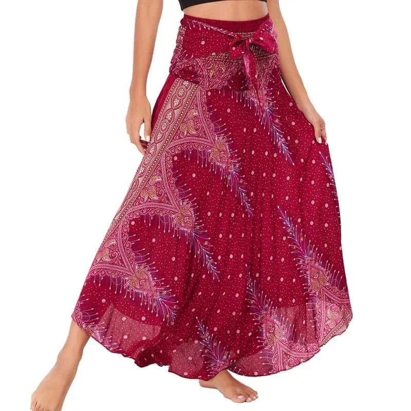 Rayon Beach Long Hippie Skirt