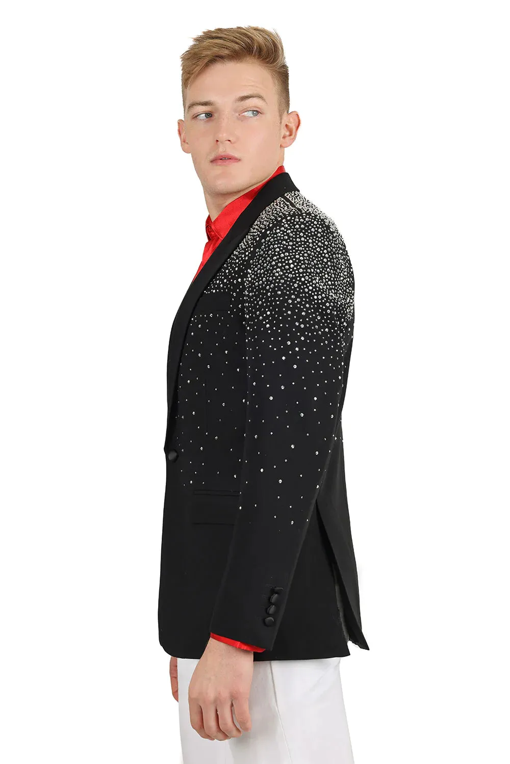 Rhinestone-Embellished Men's Blazer