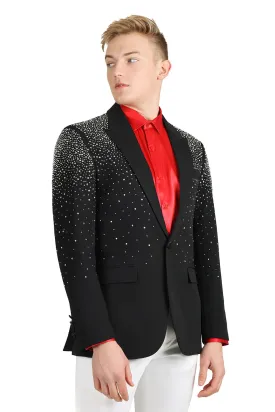 Rhinestone-Embellished Men's Blazer