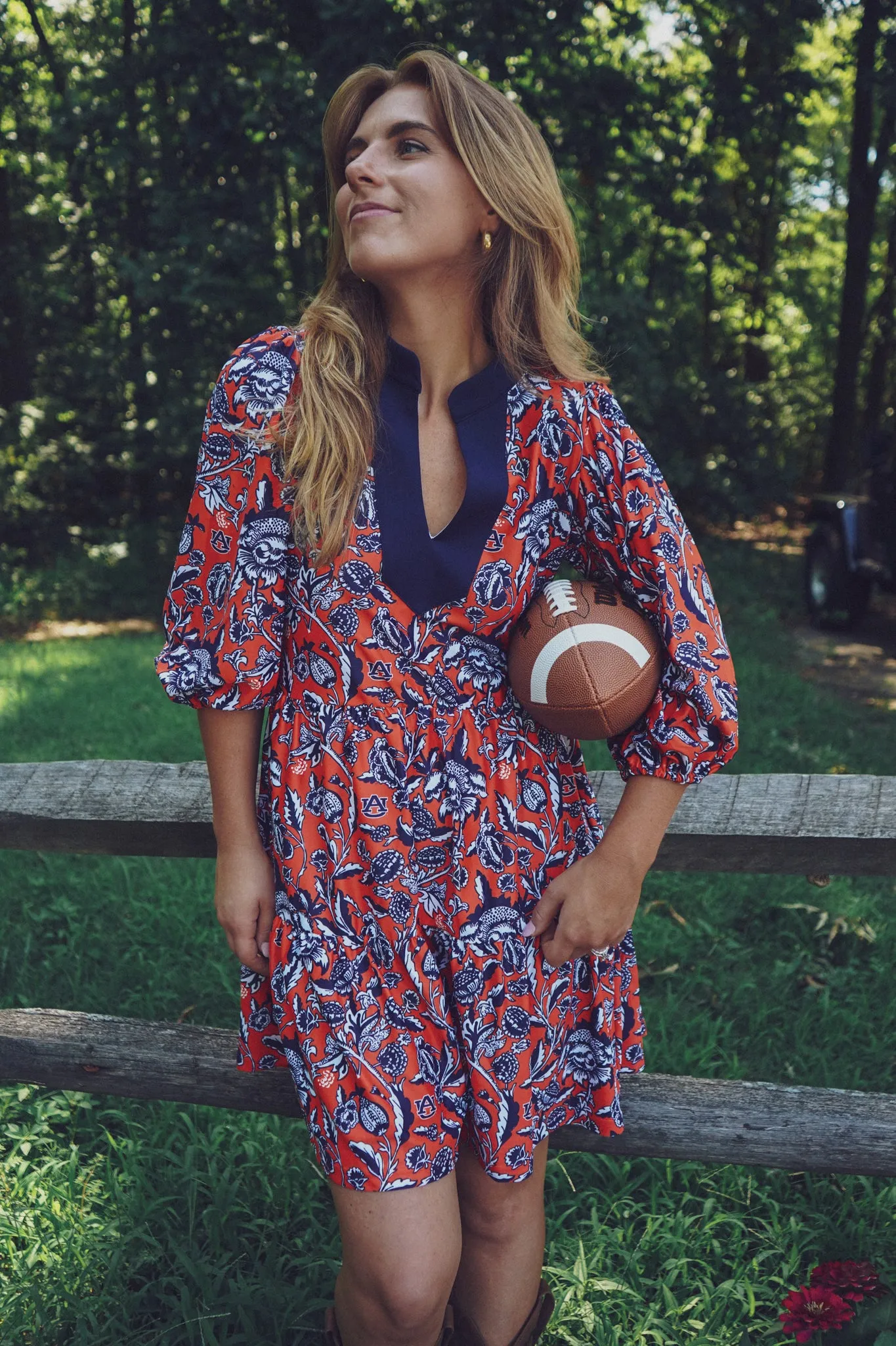 Tailgate Collection Tory Dress - Auburn Floral Orange