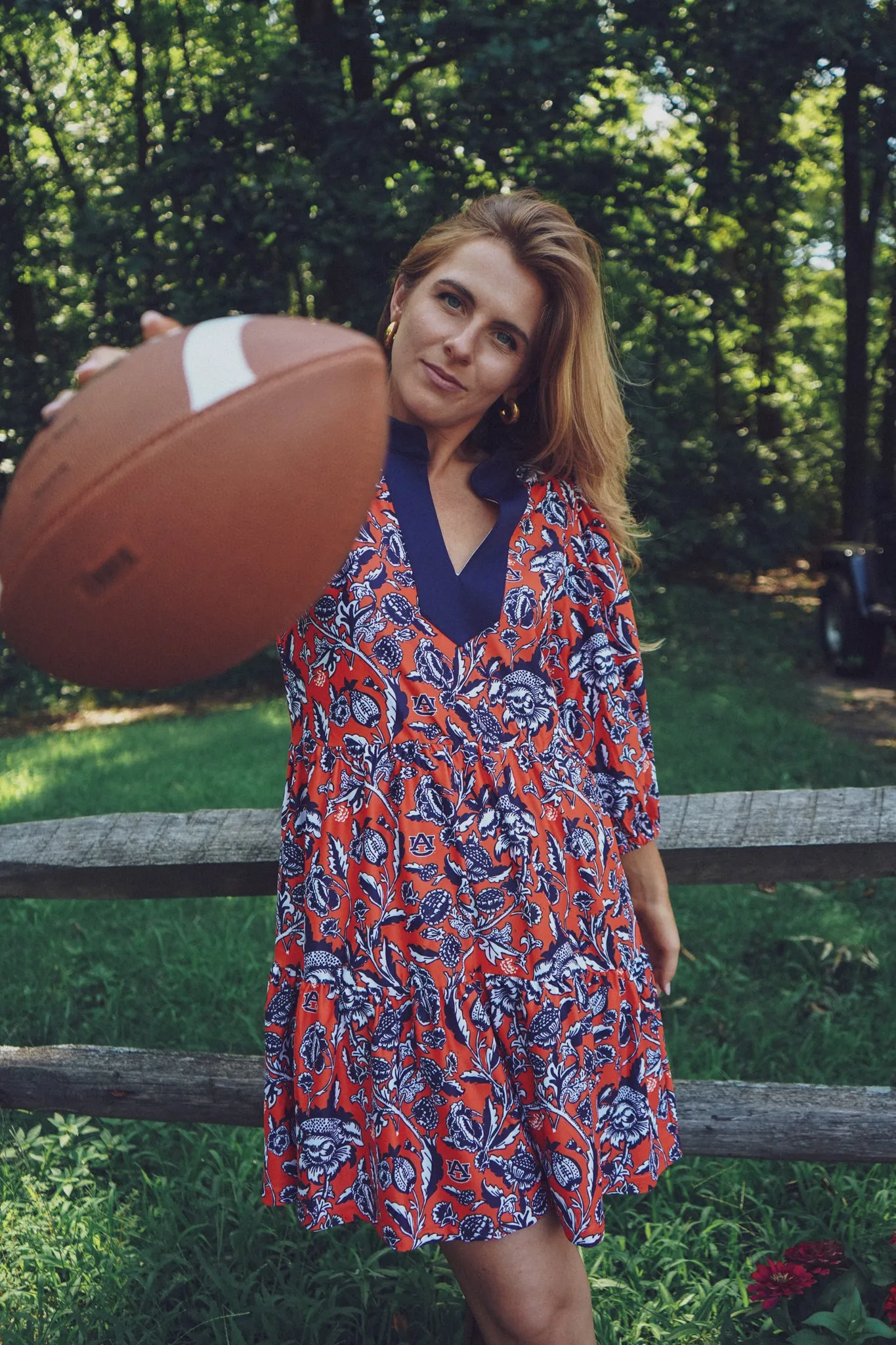 Tailgate Collection Tory Dress - Auburn Floral Orange