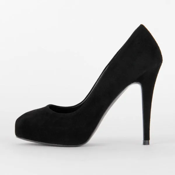 *UK size 2.5 - SCANDALIZE - black suede, 11/2cm heels